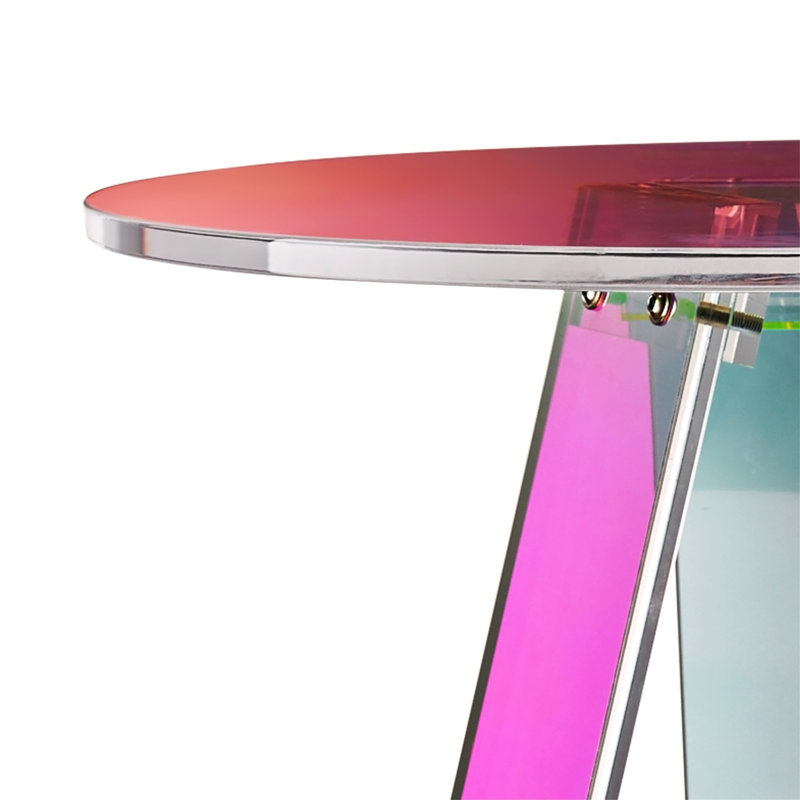 Round Iridescent Side Table