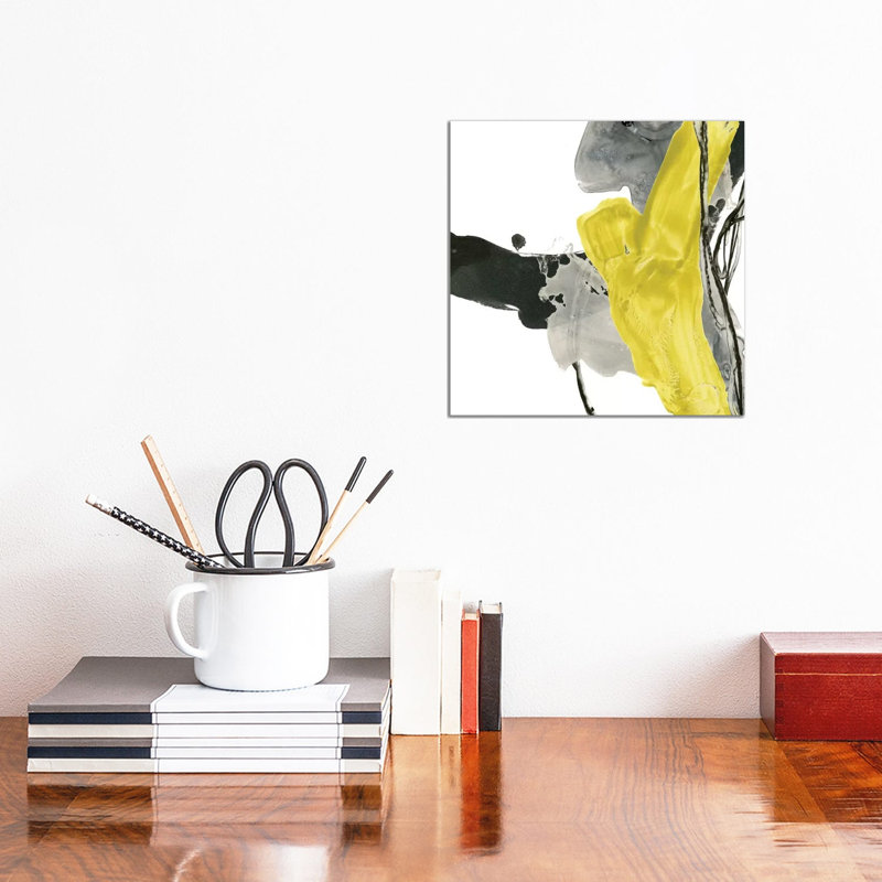 Citron Flux II by June Erica Vess - Wrapped Canvas Painting, 30.48 cm H x 30.48 cm W
