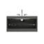 Mobilier de salle de bain gris espace - Meuble-lavabo en céramique de style moderne avec tiroirs silencieux-1358896295