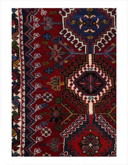 Tapis de couloir unique en laine 2 pi x 5 pi 6 po rouge, Malibu, beige Djafar