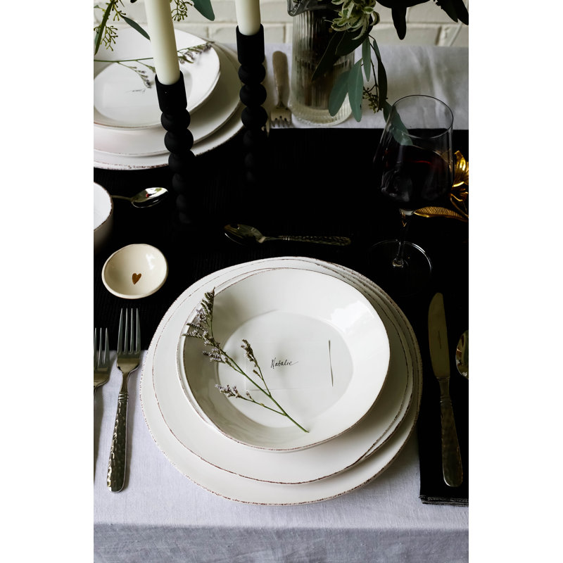 Lastra Handmade Stoneware Pasta Bowl, Aqua