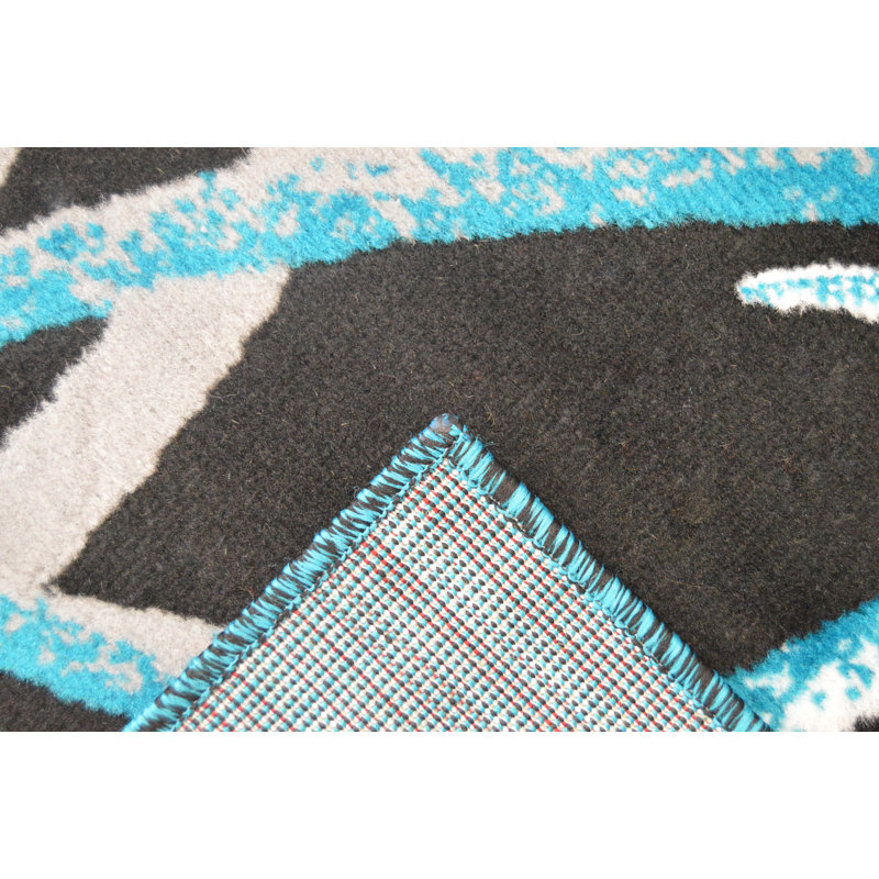 Tapis turquoise / noir Desiray