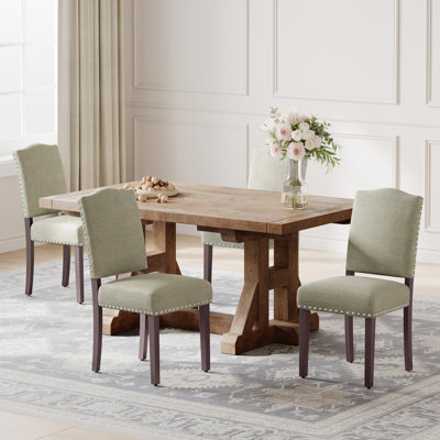 Upholstered Parsons Dining Chairs, Linen Side Chair