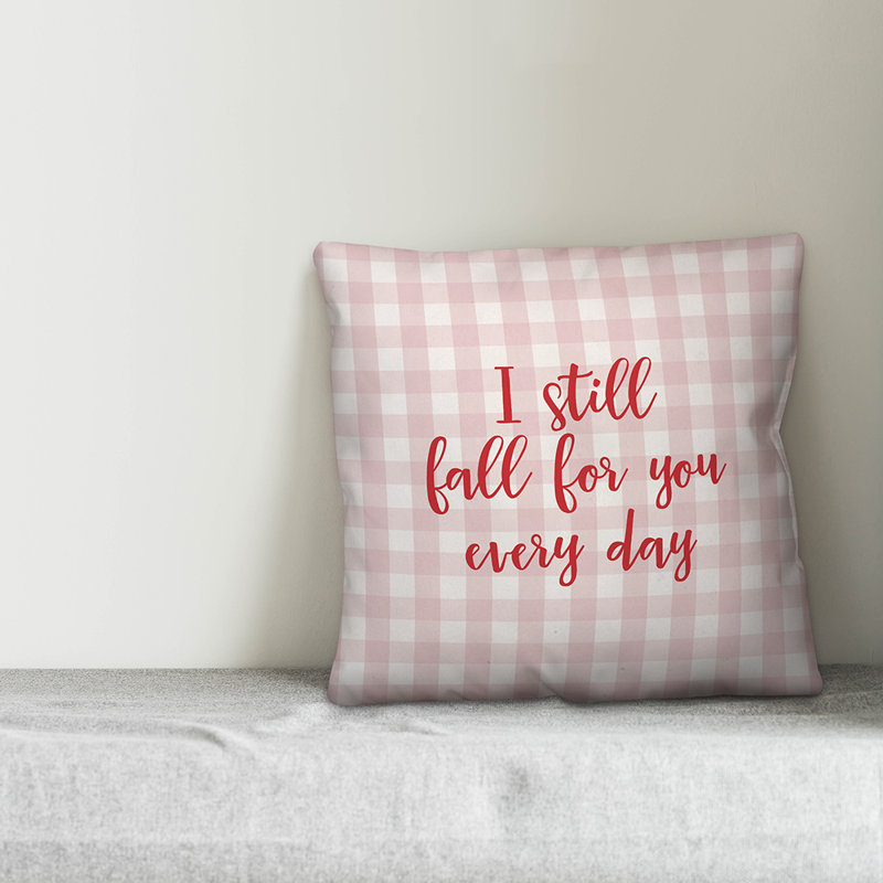  Coussin décoratif I Still Fall for You Every Day, Rose / Rouge, Housse de coussin