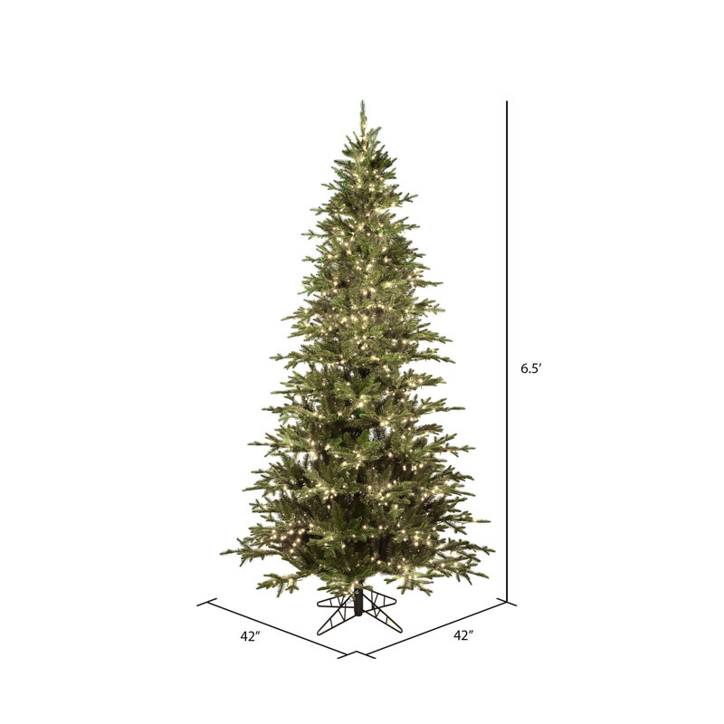 Kamas Fraiser Fir Artificial Christmas Tree with Warm White Low Voltage 3Mm LED Lights, 6.5' H