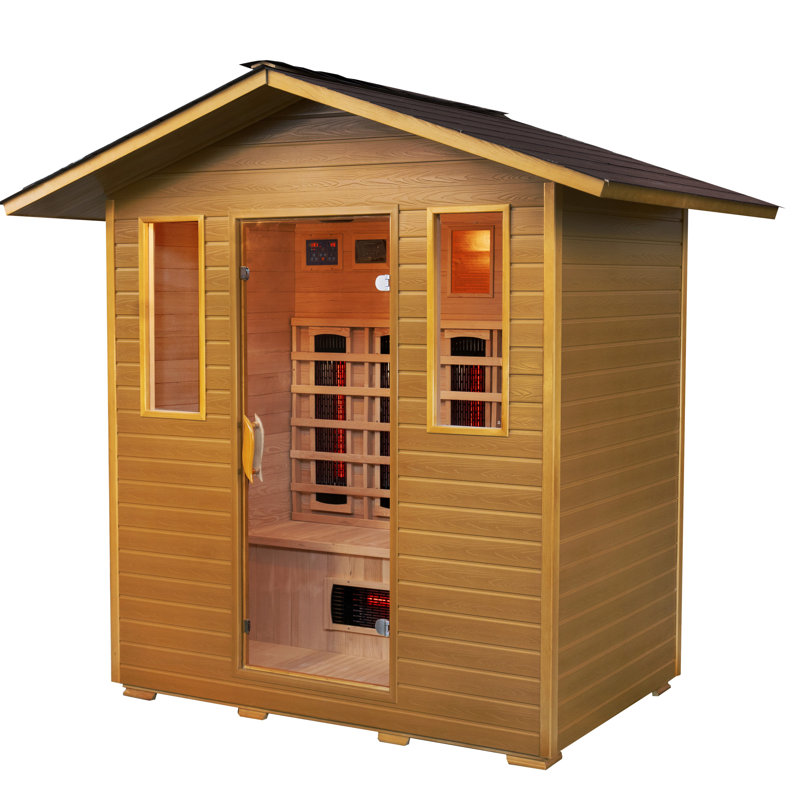 SunRay Saunas 4 - Person Bluetooth Compatible FAR Infrared Sauna in Hemlock