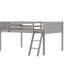 Lit mezzanine double en bois pleine grandeur gris, performance fonctionnelle, sans sommier tapissier, gris à assemblage rapide, construction solide et solide, installation-2046584048-2046584053