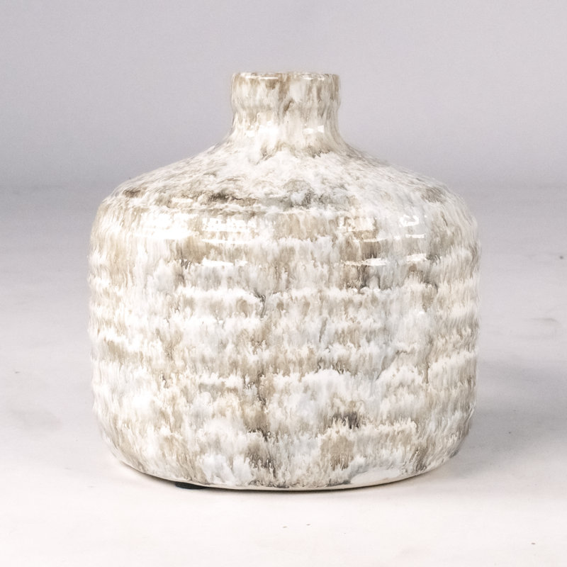 Boudicca Stoneware Table Vase, 8.5" H x 8" W x 8" D