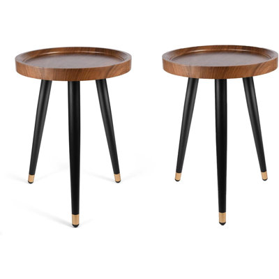 Plant Stand Indoor,Mid Century Walnut Wood Plant Table, Heavy Duty Metal Tall Flower Pot Stand by George Oliver