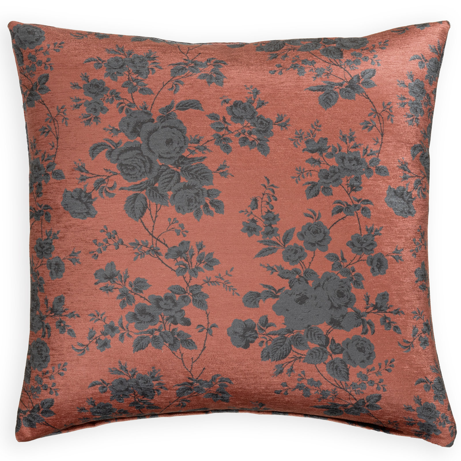 Mayfair Meadow  Throw Pillow, Rust, 20" x 20", Polyfill
