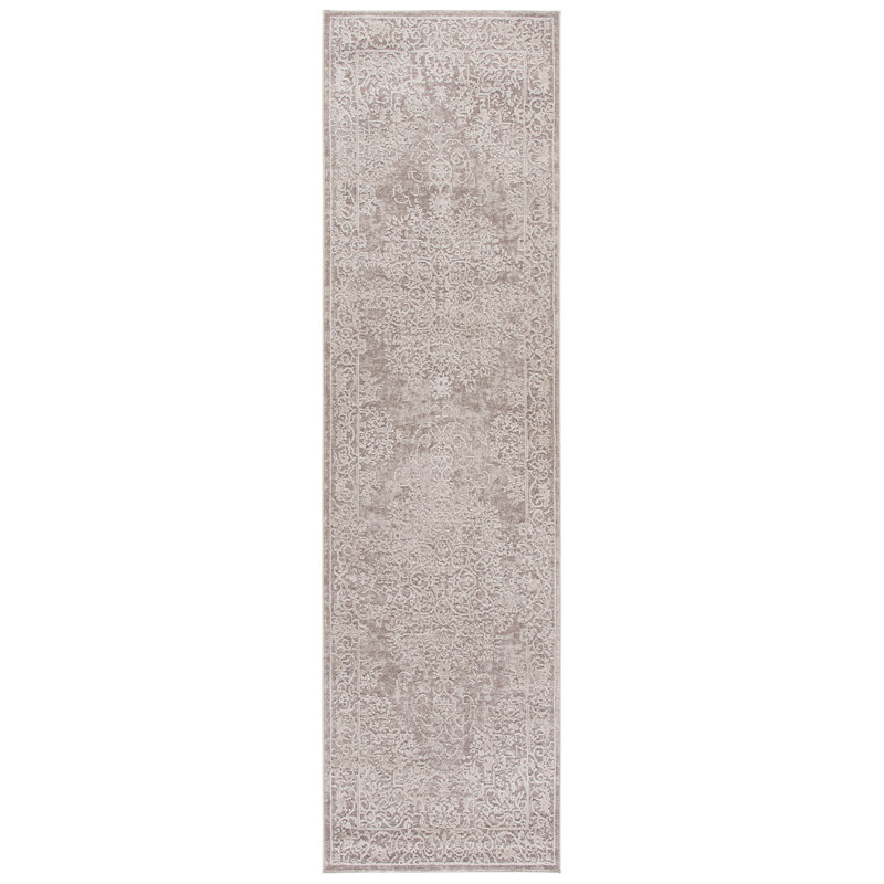 Espinal Oriental Area Rug, Runner 69 x 244 cm, Beige/Cream