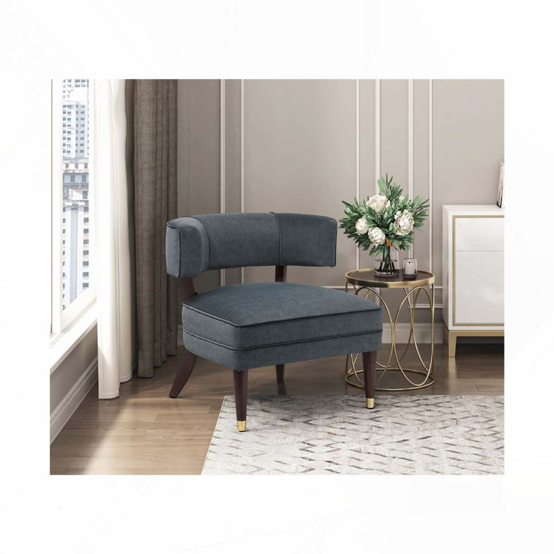 Fauteuil d'appoint en velours gris foncé