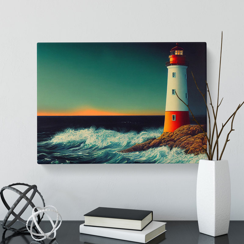 Gentle Lighthouse - Wrapped Canvas, 40cm H x 60cm W x 3cm D