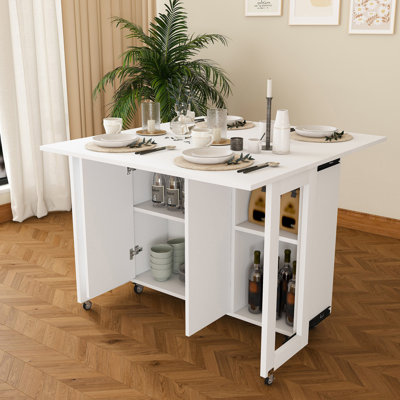 Folding Dining Table with Storage