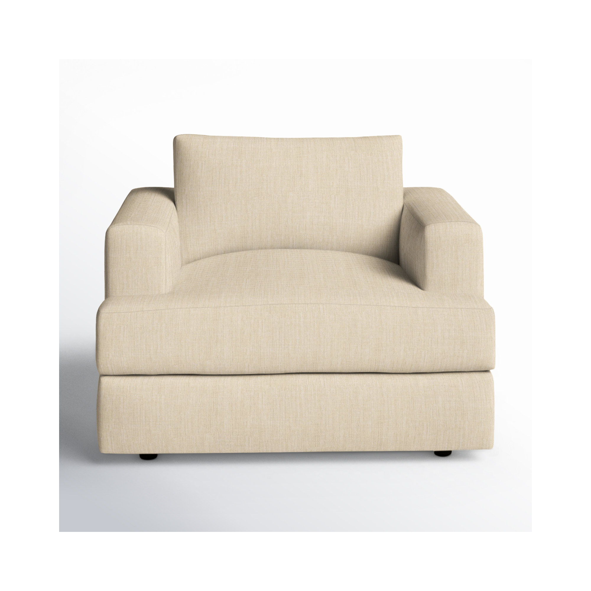Cayden Upholstered Chair And A Half, Canvas Flax Sunbrella® Canvas