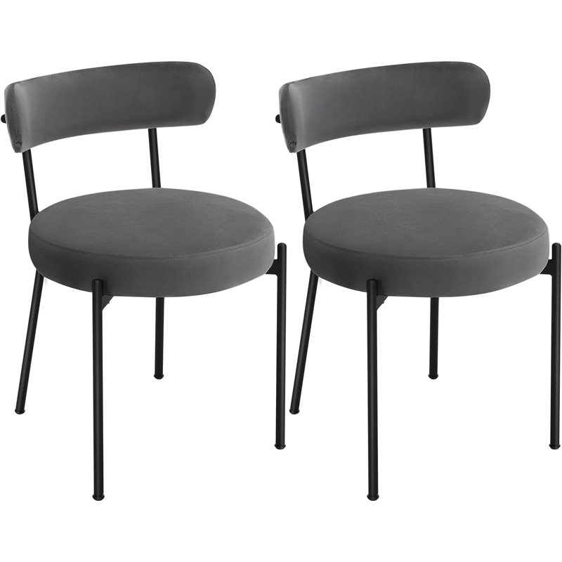 51cm H Upholstered Upholstered Back Cantilever Chair, Grey/Brown/Blue, 2