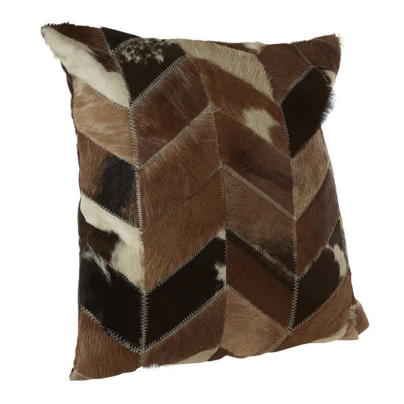 Giulio Chevron Square Cushion Cover, Brown/Black