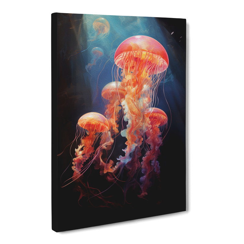 Jellyfish Classicism Art - Wrapped Canvas, 76cm H x 50cm W x 3cm D