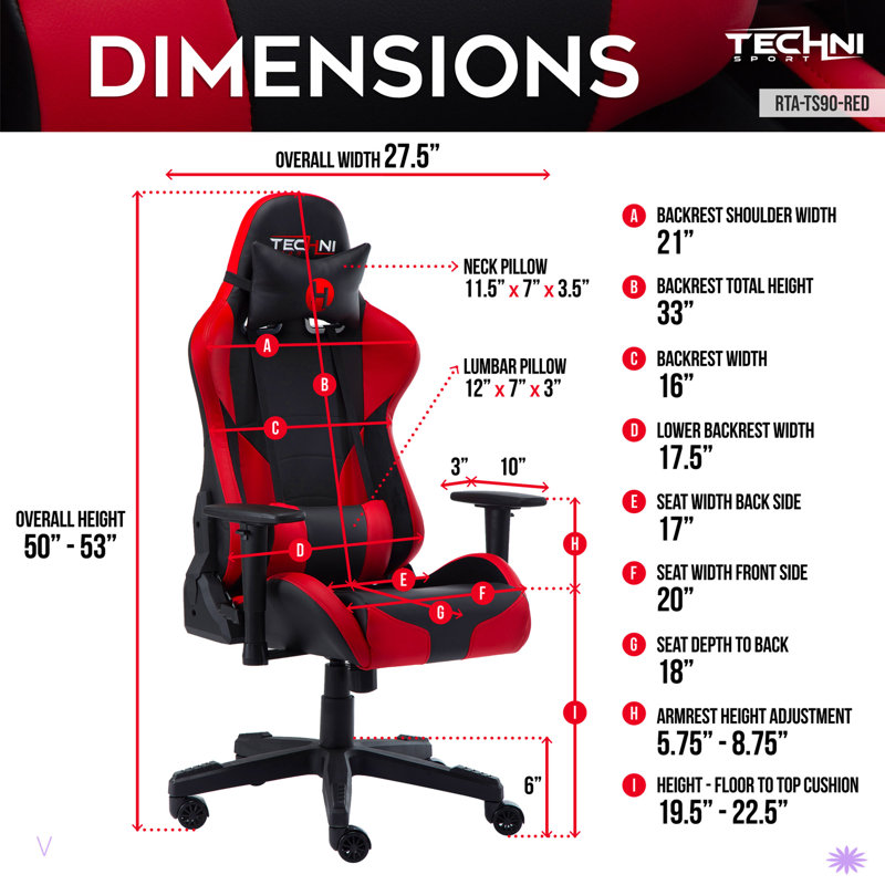 Fauteuil de jeu Techni Sport TS-92, Rouge / Noir