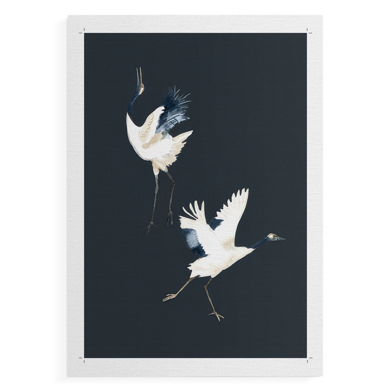 Cranes on Indigo II - Impression sur toile seulement - NON CADRE, H 12 po x l 8 po