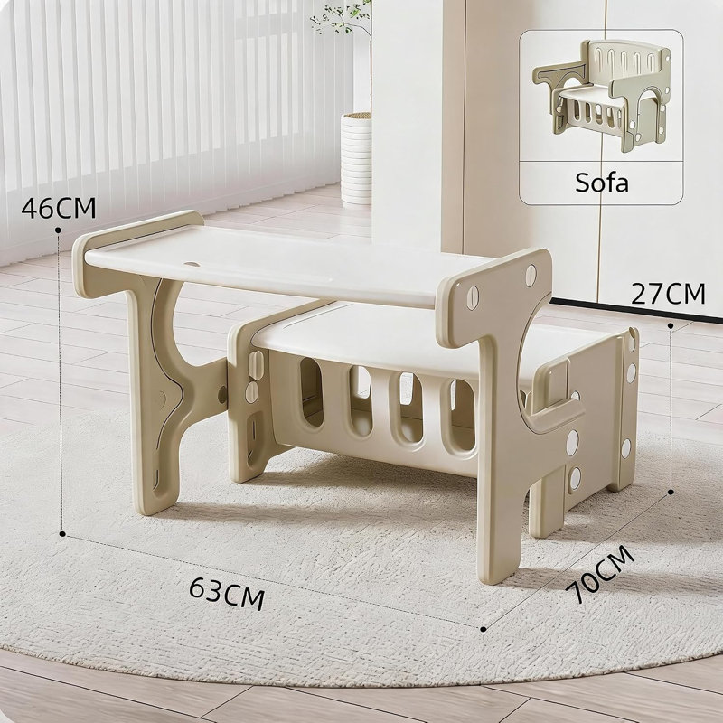 Table et chaise pour enfants 2-en-1, Kaki