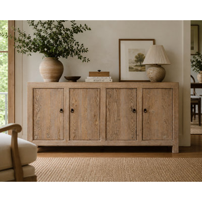 Capri 86.6'' W Solid Wood Sideboard