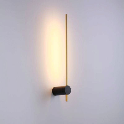 UltraBeam 6 Watt LED Black and Gold Indoor LED Wall Light 600 Lumens Height 600mm