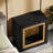 Nightstand With Frame-inspired Design, Cube Bedside Table With Open Storage