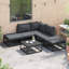  Garden Sofa Set With Cushion 5 Pcs Black Aluminium