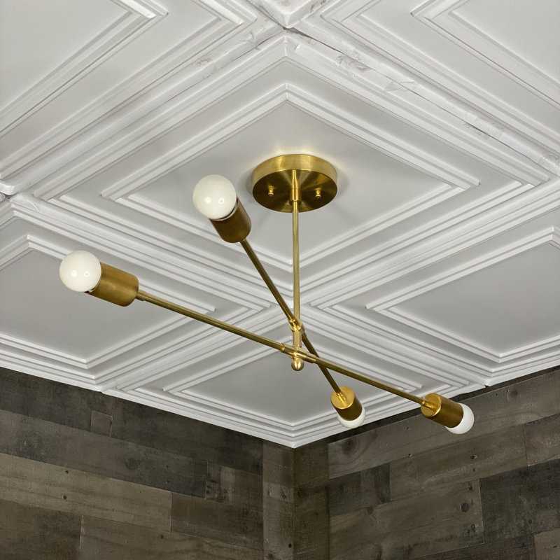 Spaeth 4 - Light Dimmable Sputnik Chandelier, Raw Brass