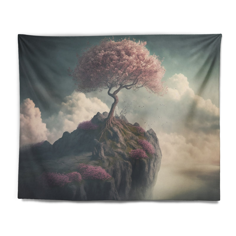 Tapisserie en polyester avec punaises, H 32 po x l 39 po