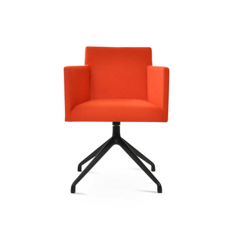 Fauteuil Harbut, Noir, Orange