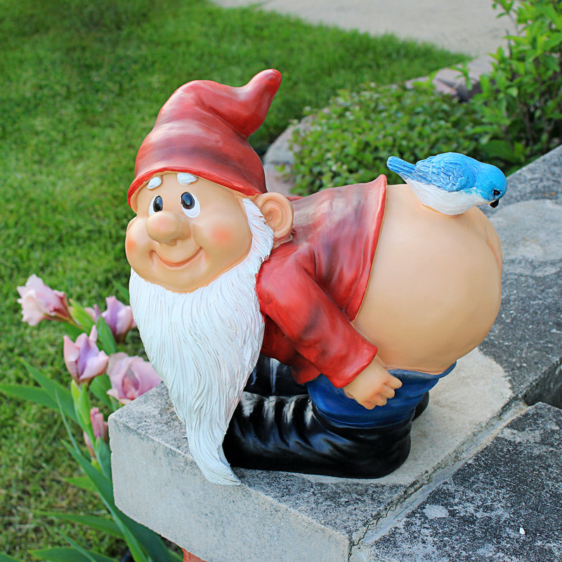 Loonie Moonie Bare Buttocks Garden Gnome Statue, 30.48cm H x 30.48cm W x 22.86cm D