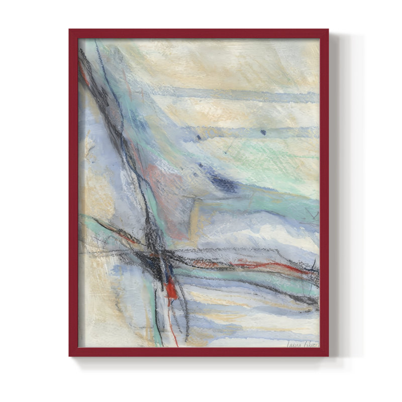«Cracking Open I», reproduction encadrée - bois massif, H 11 po x l 9 po, Rouge