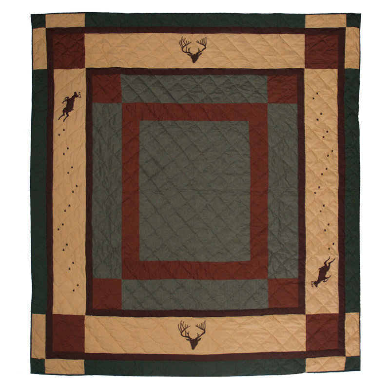 Rustic Cotton Geometric Shapes Quilt, Queen Quilt