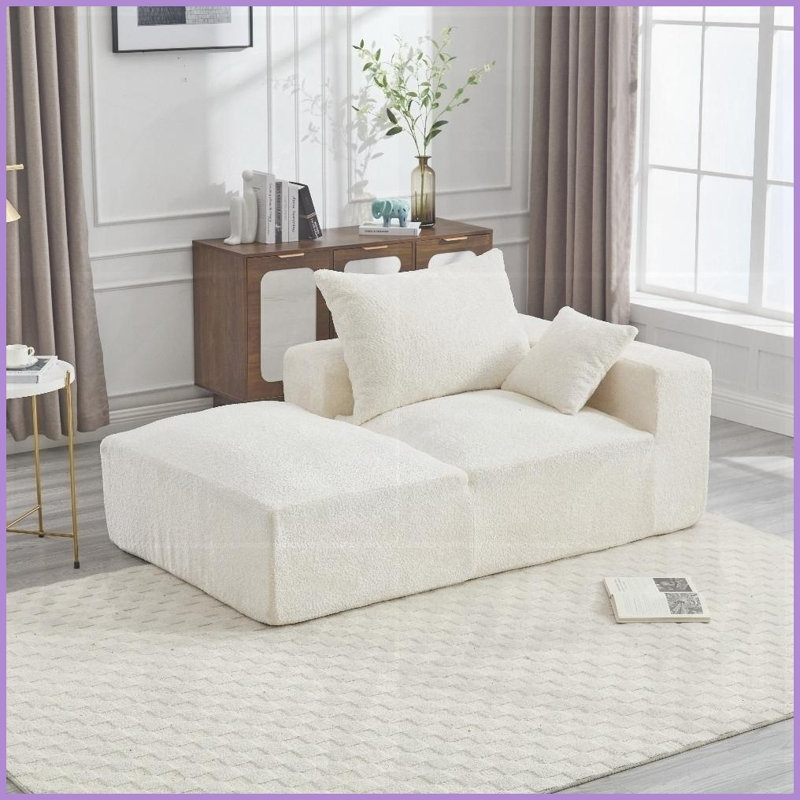 Canapé moderne en mousse à mémoire de forme à 2 places en chenille - sans installation, siège profond pour salon, chambre à coucher et amp; Appartement