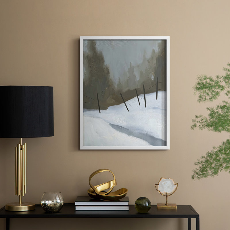 Impression encadrée Deep Snow II - bois massif, H 15 po x l 12 po, Blanc