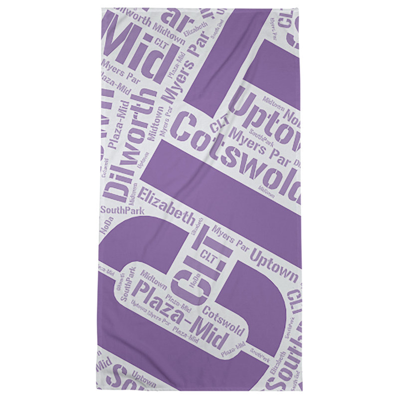 Bath Towel, Purple, Microfiber, Charlotte