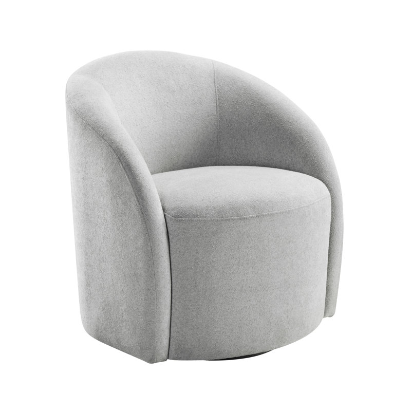 Fauteuil pivotant gris, contreplaqué et bois massif, siège d'appoint à mécanisme en métal, rotation à 360 degrés, structure en bois