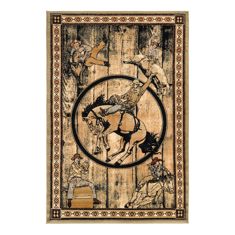Tapis vert Rugs.com Pioneer, Rectangle 5 pi 3 po x 8 pi