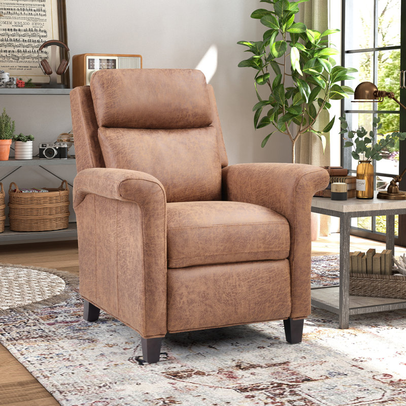 Fauteuil inclinable en similicuir respirant de 31,1 po de largeur, Brun rétro