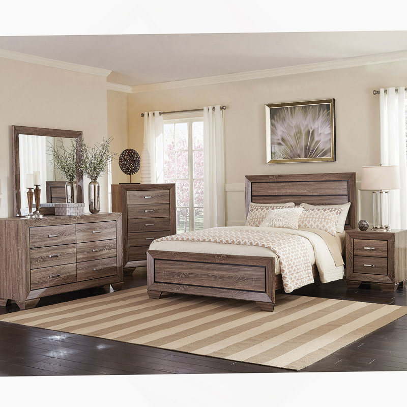 Commode de chambre 5 tiroirs délavé taupe