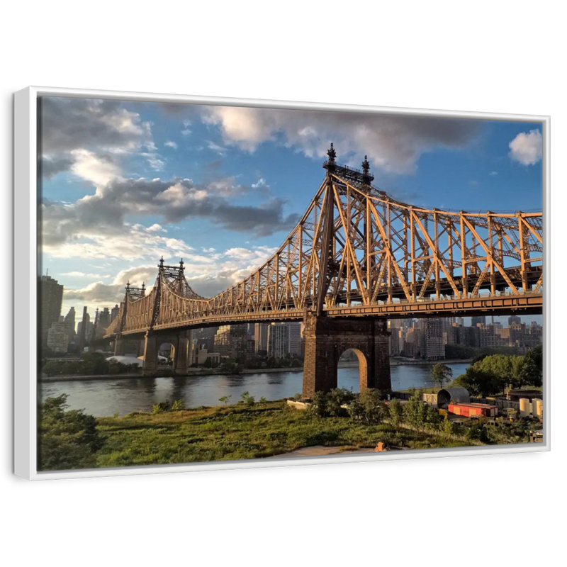 Pont de Queensboro, New York, Cadre flottant blanc, 40 po x 27 po