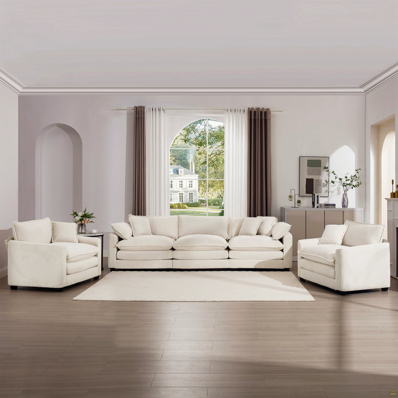 Ensemble de canapé luxueux et sophistiqué, Beige
