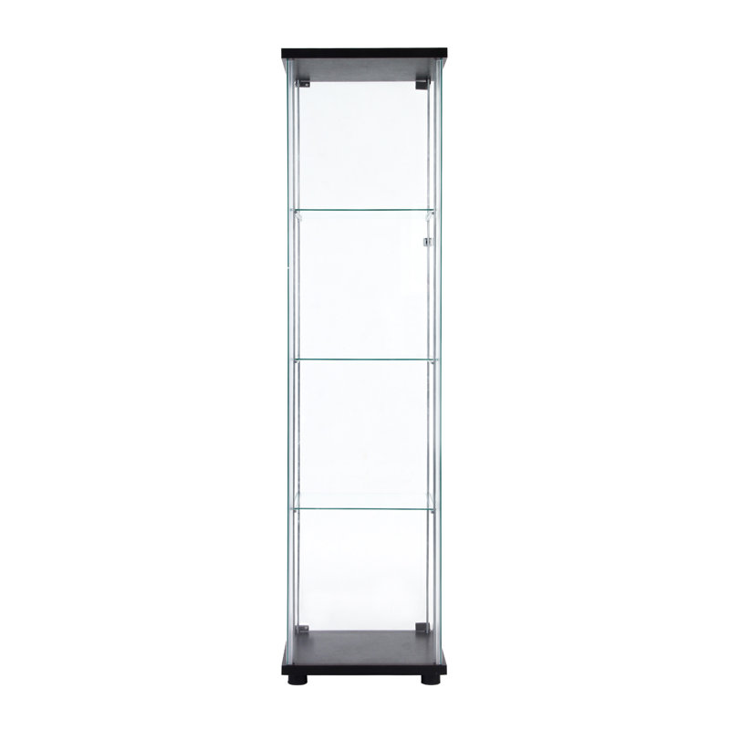Vitrine à une porte avec 4 tablettes, Noir