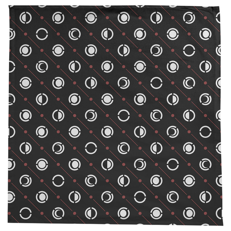 Nappe des phases de lune classiques, Noir / Rouge / Blanc