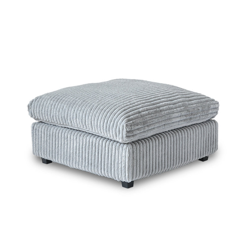 Canapé modulaire rembourré avec repose-pieds, Gris