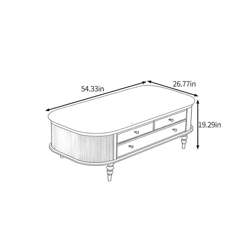 Lauri, H 19,29 po x L 54,33 po x l 26,77 po