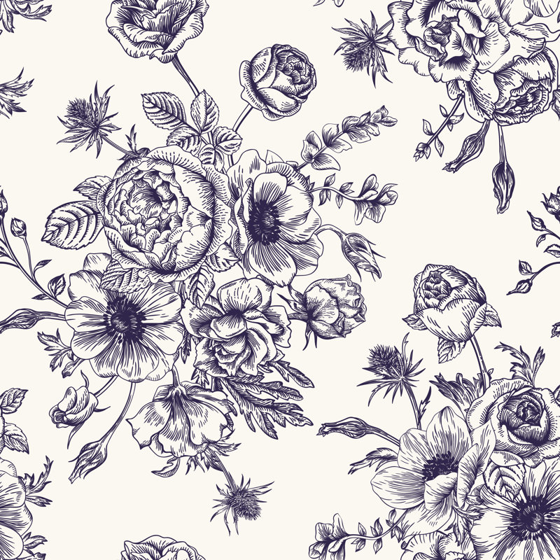 Seamless Floral Pattern by Nata_Slavetskaya - Wrapped Canvas Print, 30cm H x 30cm W
