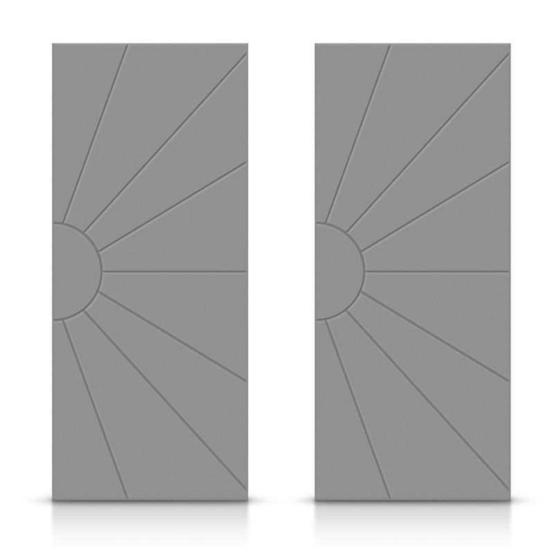 Portes de placard coulissantes à panneaux, Gris clair, 72 po x 84 po
